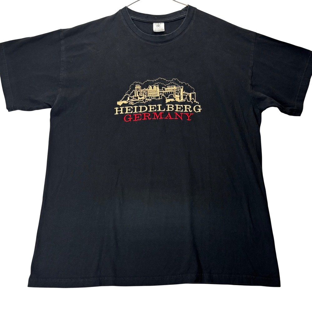 B&C Collection T-Shirt Heidelberg Germany XXL Black Cotton Embroidered Souvenir